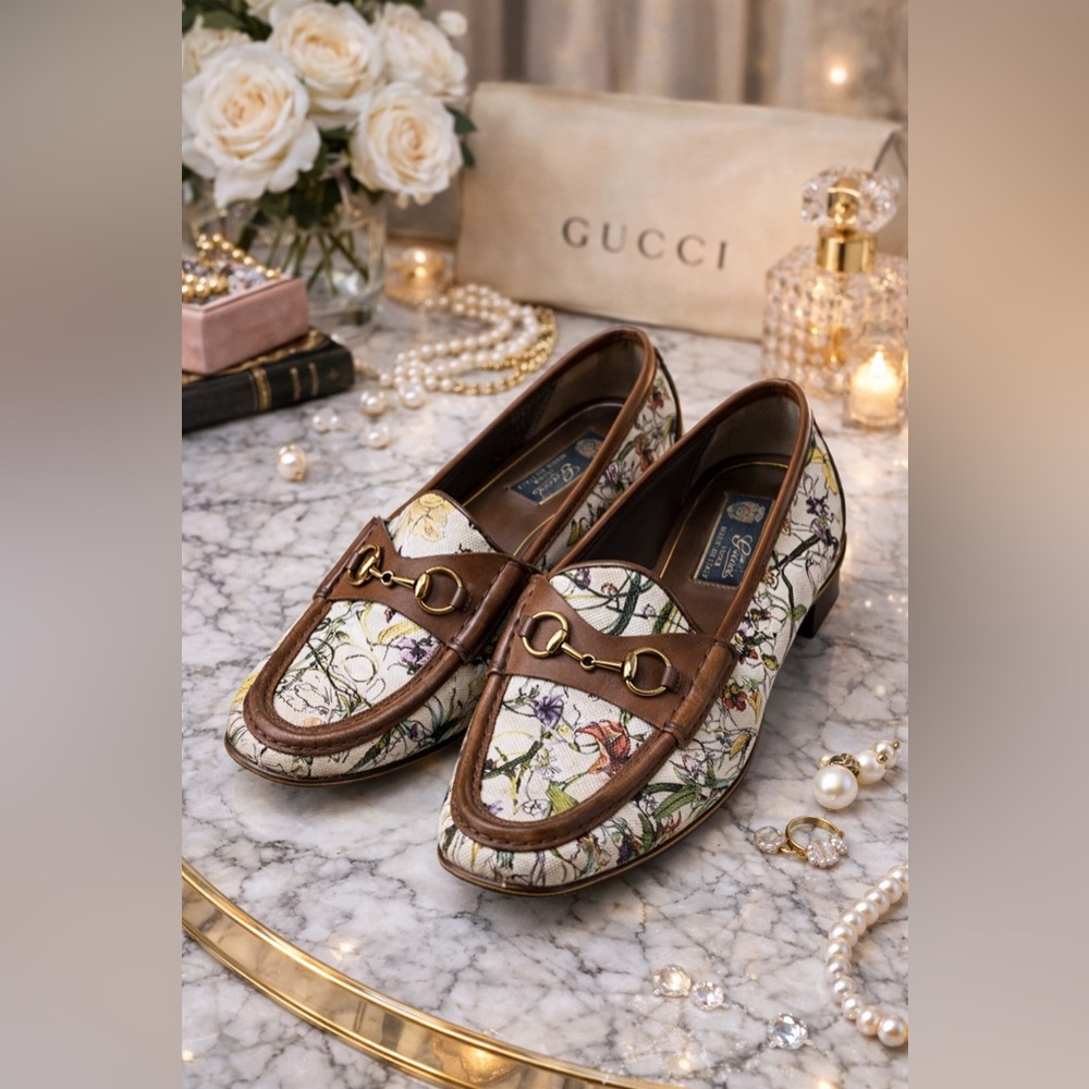 Rare Gucci 1954 Flora Loafers Collector’s Print Iconic Vintage Style size 40 - Picture 10 of 14